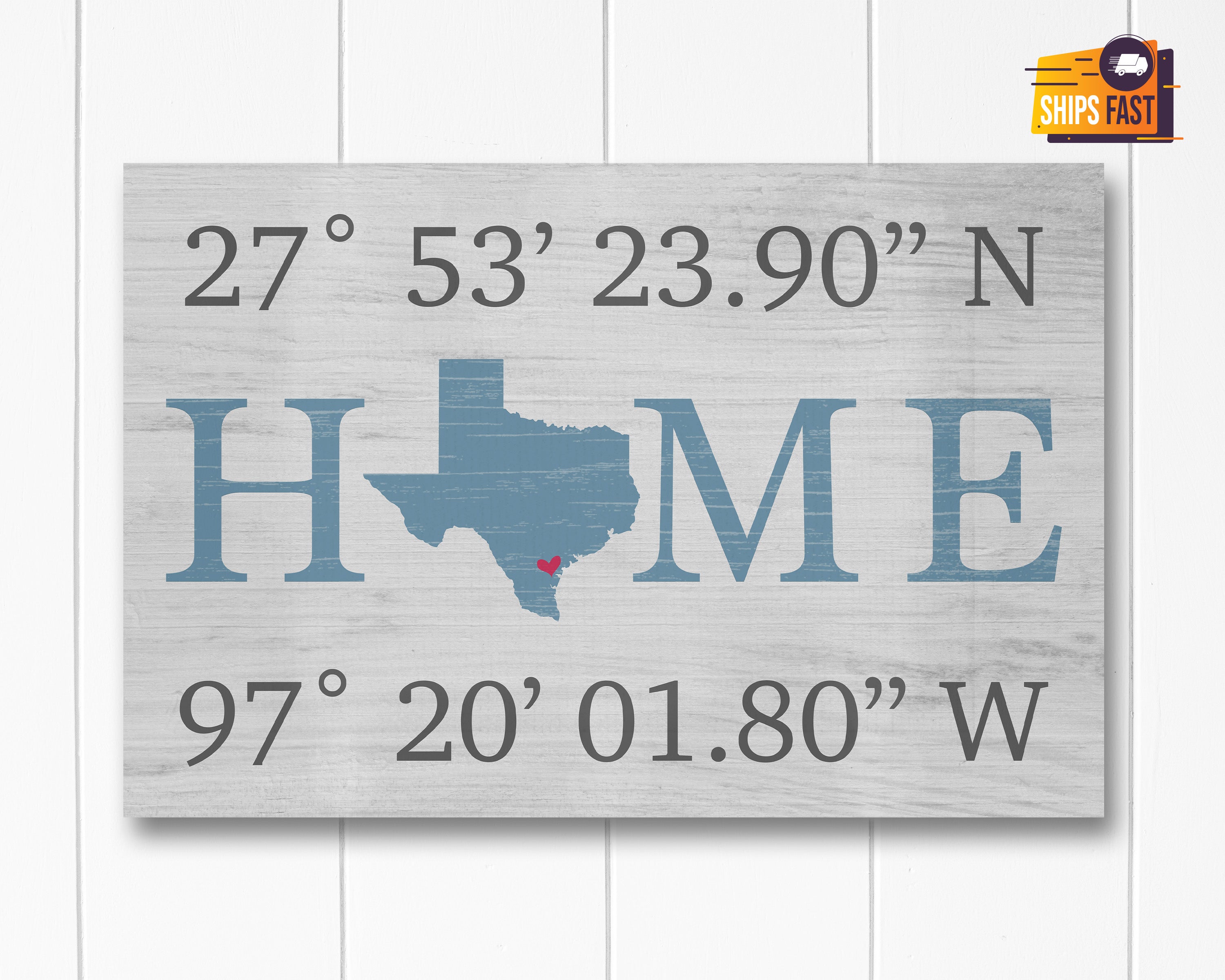 Custom Housewarming Gift | HOME Sign with GPS Coordinates – The Warped Board